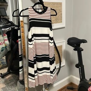 NWT LOFT Striped Tie Back Swing Dress Size Small